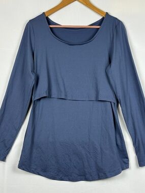 Kindred Bravely Womens Long Sleeve Nursing Top Tee Sz L Breastfeeding Mom Gift